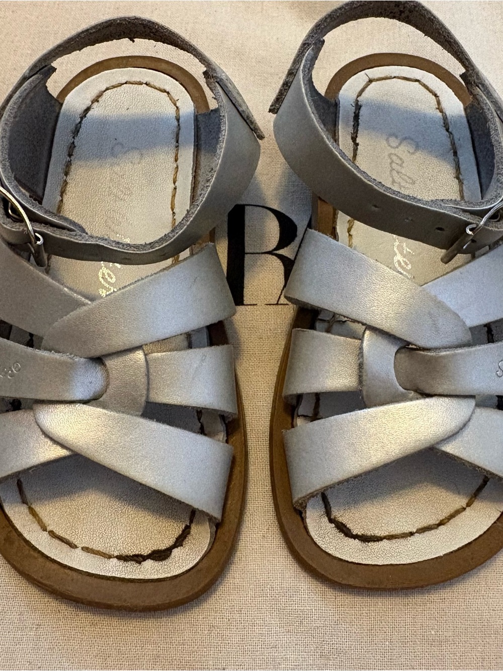 Salt Water Sandals by Hoy Metallic Silver Kids Sandals